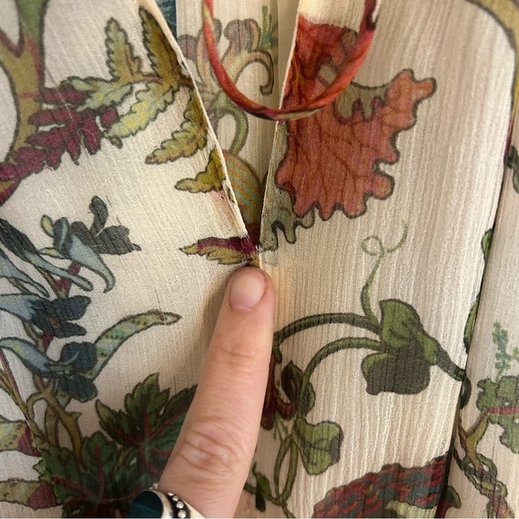 Ulla Johnson Adrienne Silk Ruffle Dress Cream Floral Size 4 Wedding Formal - Picture 16 of 16